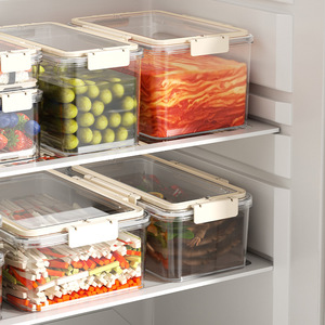 <b>Refrigerator</b> Storage Boxes Food Grade Rectangle Clip On Lid Airtight <b>Containers</b> For Vegetables And Kimchi Preservation - Product Image 1