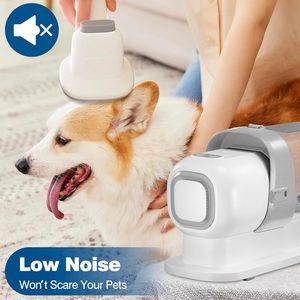 RyRot 2.3L Gris Taza de polvo más grande Cepillo para perros Aspiradora 4 Herramientas probadas Fuente de alimentación cargada de plástico ABS Kit de aseo de mascotas para gatos Perros - Product Image 5