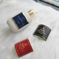 Autocollant personnalisé en aluminium avec logo en relief métallique, étiquette de parfum en métal doré pour flacon de parfum