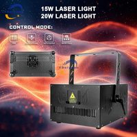 Lumière laser 15W 20W avec application mobile Bluetooth Flight Case, ILDA, DMX512 Scanner de motifs de faisceaux d'animation 3D, laser de scène DJ Disco