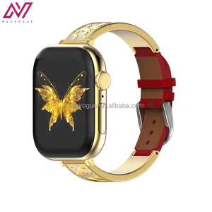 <span class=keywords><strong>Bracelet</strong></span> papillon pour femme NEXVOGUE, design luxueux, acier inoxydable, cuir, boucle à ardillon 2 en 1, <span class=keywords><strong>bracelet</strong></span> de montre pour montre - Product Image 1