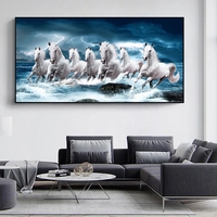 Décoration Murale Cadre Chevaux Galopants Tableau Toile Animaux Affiches et Impressions Peintures Abstraites Chevaux Art Mural Animalier