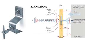Systèmes de travail en pierre d'ancrage à mortier robuste SS304 SS316 revêtement de façade en pierre d'angle de marbre fixation Z support d'ancrage Z - Product Image 6