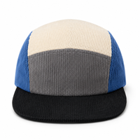 Casquettes vintage 5 panneaux en velours côtelé de nylon multicolores personnalisées avec visière courte et incurvée pour unisexe, idéales pour le streetwear et les activités de plein air.