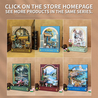 OCHOICE Drop Shipping MOQ=1 Kit DIY para Rincón de Lectura, Librería de París con Luz LED, Rompecabezas 3D de Madera, Decoración para Estantería