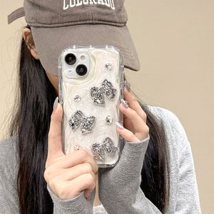 เคสกันกระแทกทรงหัวใจ 3 มิติ ลายโบว์หวาน สำหรับ iPhone 16 15 14 ฝาหลัง - Product Image 3