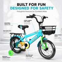 Vélo pour enfants à cadre en acier OEM ODM, 12, 14, 16, 18 pouces, avec freins à main doubles, pneus antidérapants, roues d'apprentissage et garde-boue pour tout-petits et enfants