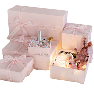 High-end Luxury Light pink Rigid Gift <b>Box</b> Custom Ribbon Suitable for Perfumes Cosmetics Featuring Recycled Materials Embossing - Product Image 1