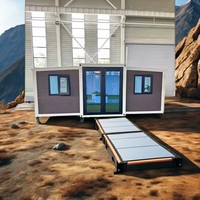 Maison conteneur de luxe à 3 chambres en acier avec espace de vie 3-en-1, bureau pliable et cuisine extérieure pour espace de bureau urbain