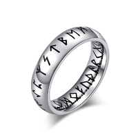Bague Vintage Nordic Viking Word pour hommes Bague en acier inoxydable