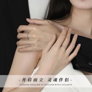 925 Silver Plated Romantic Couple <b>Ring</b> Men Women Couple Open <b>Adjustable</b> <b>Ring</b> Romantic Trendy Valentine's Day Love Promise Gifts - Product Image 3