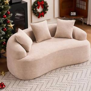 Últimos Productos de China 2026 TikTok, Mínimo de Pedido Bajo, Embalaje de Pequeño Volumen, Conjunto de Sofás de Terciopelo Curvo Moderno para Villa, Fácil Entrega - Product Image 4