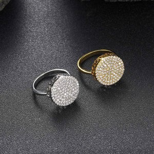 New <b>Ring</b>, Round <b>Ring</b>, Copper Micro-inlaid Zircon, Men's and Women's Open <b>Ring</b>, Hip-hop Accessories. - Product Image 4