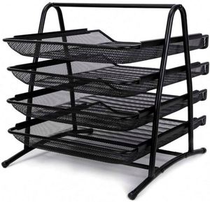High Quality 4 Layer Metal Mesh Desk Organizer Office A4 Paper Document <b>File</b> <b>Tray</b> - Product Image 4