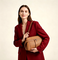 Sac à bandoulière de luxe en cuir de vachette pour femme, imperméable, doublure en cuir véritable, fermeture éclair, portable, multi-usage, tendance