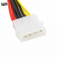 Cable divisor Molex a SATA, adaptador de alimentación dual de 4 pines IDE macho a 15 pines hembra, cable divisor en Y para alimentación de unidades HDD y SSD, nuevo