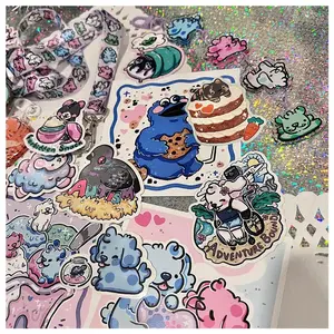 Computer Holographic Decorative Pvc Vinyl Embossing Printing Assorted Cartoon Stickers 3d Sticker