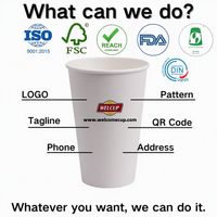 Gobelets à café en papier jetables personnalisés avec logo, 8 oz, en gros, 1000 pièces, qualité alimentaire, à paroi simple, pour café, restaurant, à emporter