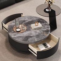 Table basse en dalle de roche style luxe léger avec espace de rangement personnalisable pour salon, maison, petit appartement, haut de gamme, moderne