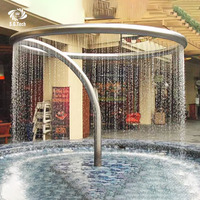 Fontaine à eau en cascade LED multicolore en acier inoxydable 304 de grande taille, directement de l'usine, moderne, pour hôtel, jardin extérieur, piscine