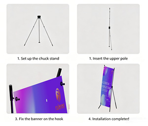 Soporte para Pancartas Tipo <span class=keywords><strong>X</strong></span> de <span class=keywords><strong>80x180</strong></span> cm, Exhibidor Publicitario de Pie, Soporte para Pancartas Enrollables - Product Image 5