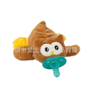 Sucette en peluche personnalisée pour bébé avec jouet pour chat Velboa marron sucette Nuk souple porte-sucette en peluche chat dessin animé