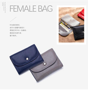 Andong Card Clip Holder <b>Wallet</b> for <b>Women</b> Girls Genuine Cow Leather Fashion Coin Purse Pocket Female <b>Wallets</b> - Product Image 3