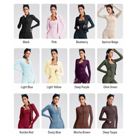 Ensemble de yoga Aoyema personnalisé avec logo, veste zippée et pantalon évasé taille haute pour femme, tenue de sport 2 pièces