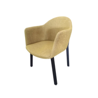 Fauteuils de salle à manger modernes jaunes confortables pour projets commerciaux, cafés, bistrots, villas, hôtels et restaurants, avec revêtement rembourré