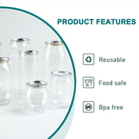 Bouteille jetable personnalisée de 330 ml et 500 ml en plastique PET avec couvercles pour thé au lait, jus de fruits, boissons, soda, cola, pop-corn