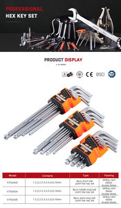 Jeu de clés Allen hexagonales en acier inoxydable Disen Torx Star 2/3/6 mm à tête carrée, 9 pièces, double extrémité, métrique, DIY, OEM - Product Image 4