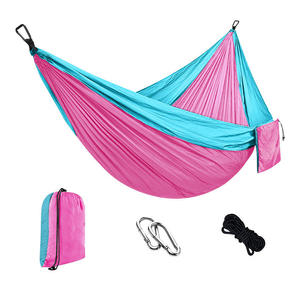 <span class=keywords><strong>Hamaca</strong></span> de Camping Individual Ligera y Portátil para Exteriores, Cama de Campaña de Poliéster Resistente Tipo Paracaídas para Playas - Product Image 3