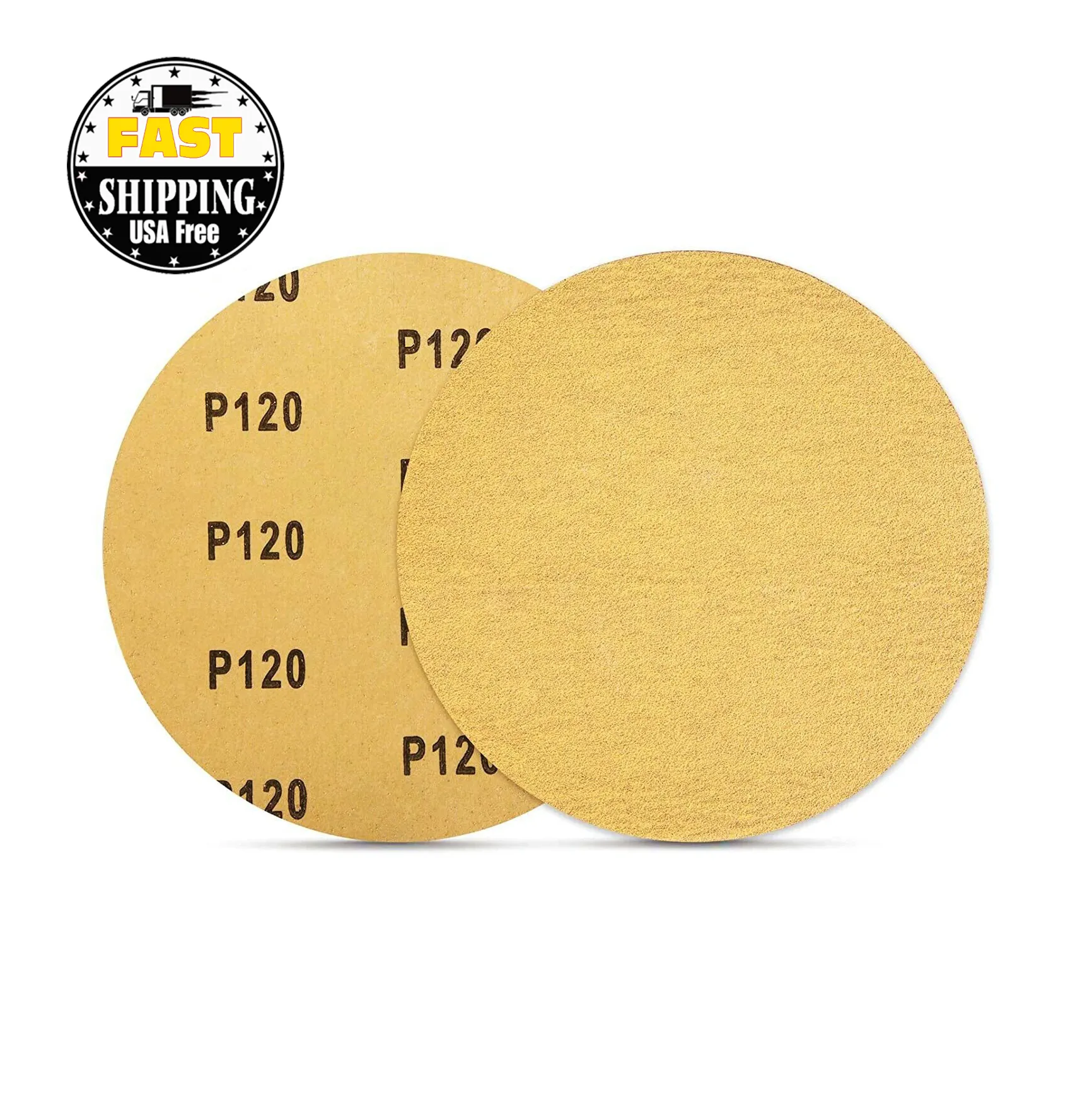 USA Warehouse Shipping Within 24h 6" Sticky Back Self Adhesive PSA Sanding Disc Roll  100PCS  120 Grit