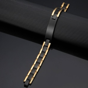 Bracelets ajustables en or noir personnalisés Junhong Jewelry avec thérapie magnétique de 3000 Gauss - Product Image 2
