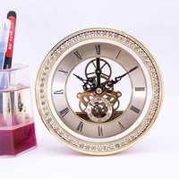 Insert d'horloge squelette moderne en plastique de 148 mm avec chiffres romains, mouvement à quartz de remplacement, fonctionne sur piles
