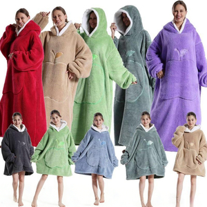 Factory Custom One Size Fits All Oversized Wearable Lazy TV <strong>Blanket</strong> Double-Sided Polyester Hoodie Sweatshirt <strong>Blankets</strong> - Product Image 1