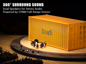 Nuevo Altavoz Portátil Inalámbrico Estéreo con Subwoofer y Bajos Potentes, Resistente al Agua para Exteriores, Modelo 2026 Budi, Carcasa de Plástico - Product Image 5