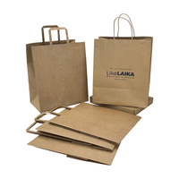 Sacs shopping en papier kraft de luxe personnalisés, poignée renforcée, pelliculage mat, impression personnalisée, emballage cadeau pour vêtements et vente au détail