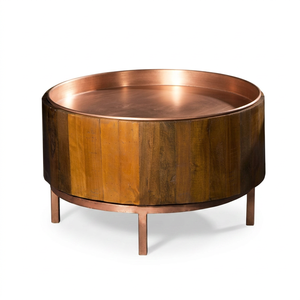 AK Brass Handmade Traditional Metal Round <b>Coffee</b> <b>Table</b> Antique Finished Luxury Living Room & Cafe Furniture - Product Image 4