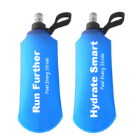 Bouteille d'eau pliable en TPU souple sans BPA, gourde souple à presser pour la course, les voyages, le camping avec sangle de transport