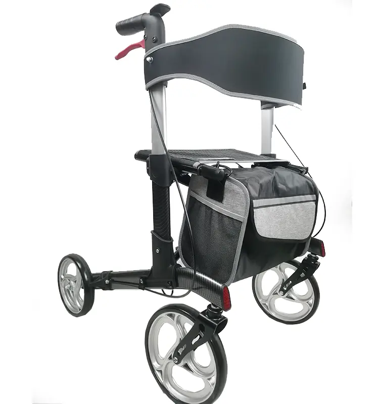 patent frame with carbon fiber Lightweight medical walker aids rollator with seat and brakes