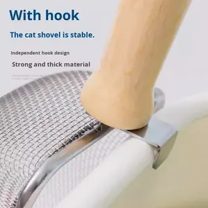 ที่ตักทรายแมวสแตนเลสทนทานใช้ซ้ำได้สำหรับกำจัดของเสียแมวและลูกแมว - Product Image 2