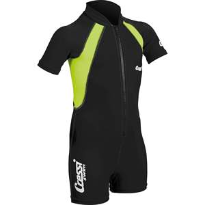 CRESSI KIDS Y 7/8 BLACK/LIME SHORTY Combinaison de plongée à manches courtes avec motif imprimé personnalisé XDG00130 CN - Product Image 1