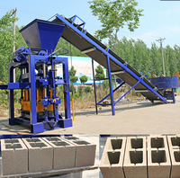 Machine à briques de ciment semi-automatique Hf QT4-35, nouveau modèle de moule pour blocs de béton creux et pavés, pour l'Afrique, compatible avec cendres volantes, sable et matériaux bruts, avec moteur