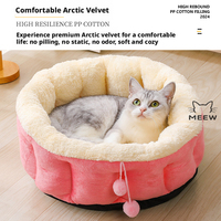 Lit pour chat lavable, lit pour chien, nid d'hiver chaud pour animaux de compagnie, toutes saisons, tapis de couchage amovible pour chat