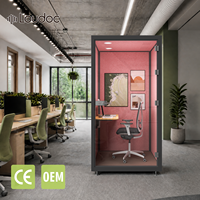 Cabine insonorisée 1 place mobile, assemblage rapide en 1 heure, bureau pliant, ventilation, prise LED, pod de réunion 35 dB pour appels téléphoniques