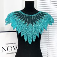 Applique perlée à coudre, col en dentelle à sequins, col brillant pour artisanat DIY, patch de col exquis pour vêtements féminins