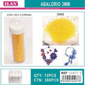 Perles ILAN Abalorio 3 mm couleur crème pour la fabrication de bijoux et les fournitures d'artisanat - Product Image 1