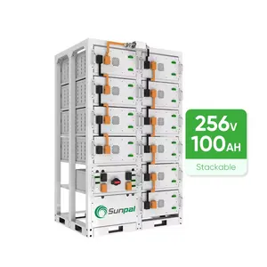 Sunpal 6000 döngü lityum pil paketi 25 kWh 256V Lifepo4 Lifepo4 pil yüksek gerilim