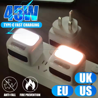 Chargeur mural USB Type C à double port PD 45W avec prise EU US UK, charge rapide, commande vocale, charge rapide universelle